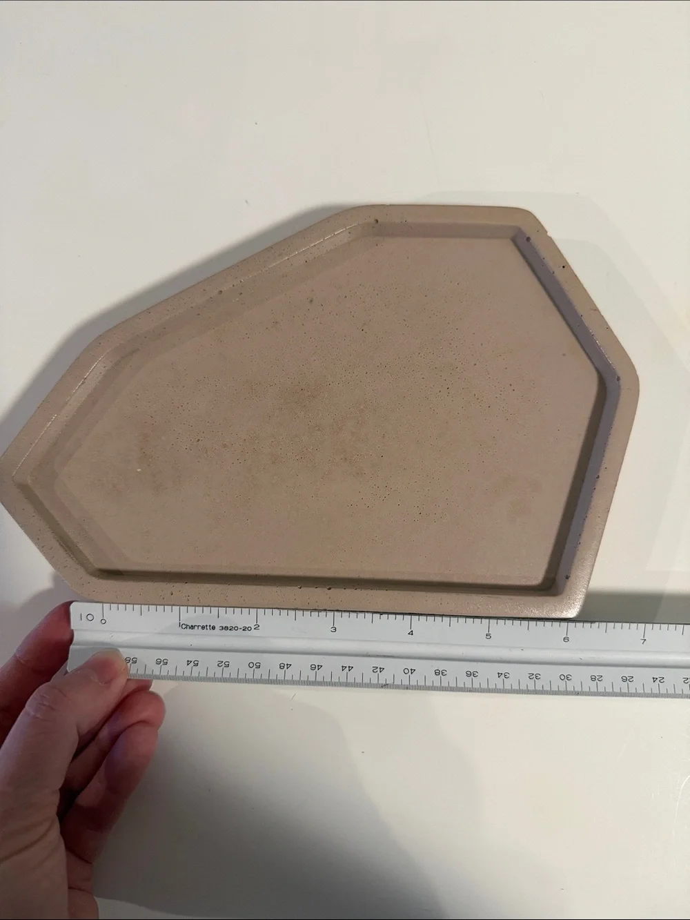 Neutral Taupe Geometric Bath Tray - Unbranded